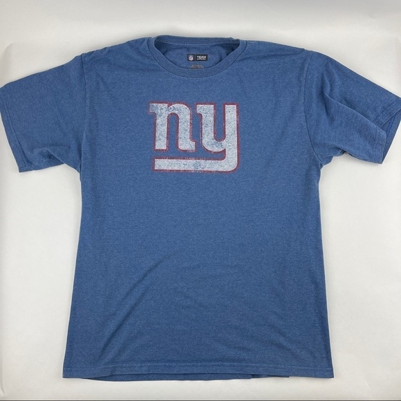 NFL Team Apparel Tshirt Mens Large Blue New York Giants Short Sleeve Crew Neck - Picture 1 of 7